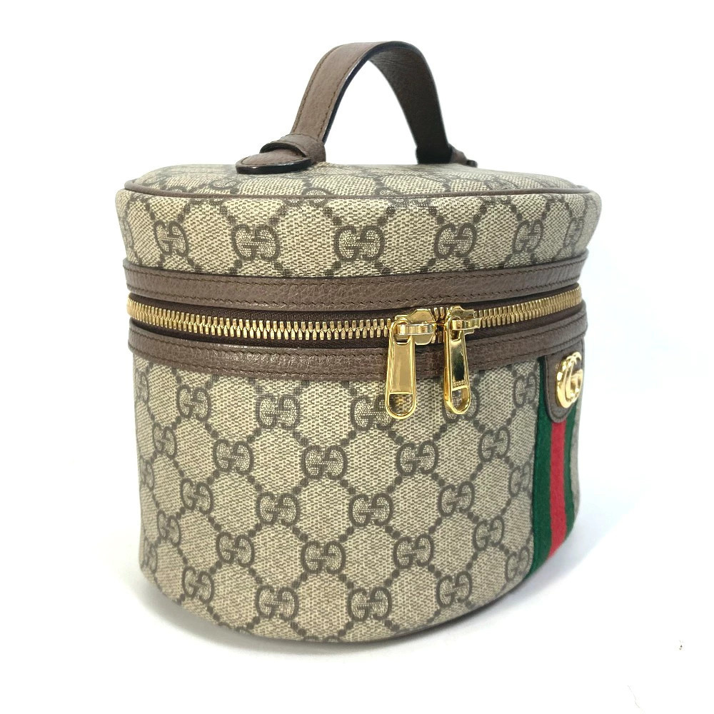 Gucci Ophidia Handbag Case Cosmetic GG Sherry Bag Mirror Vanity Beige Supreme - Picture 3 of 15